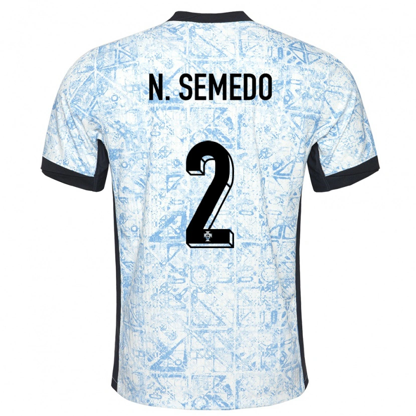 Danxen Dětské Portugalsko Nélson Semedo #2 Krémově Modrá Daleko Hráčské Dresy 24-26 Dres