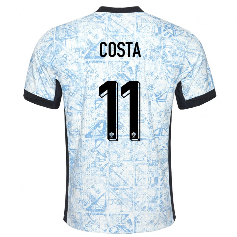 Danxen Dětské Portugalsko Daniel Costa #11 Krémově Modrá Daleko Hráčské Dresy 24-26 Dres