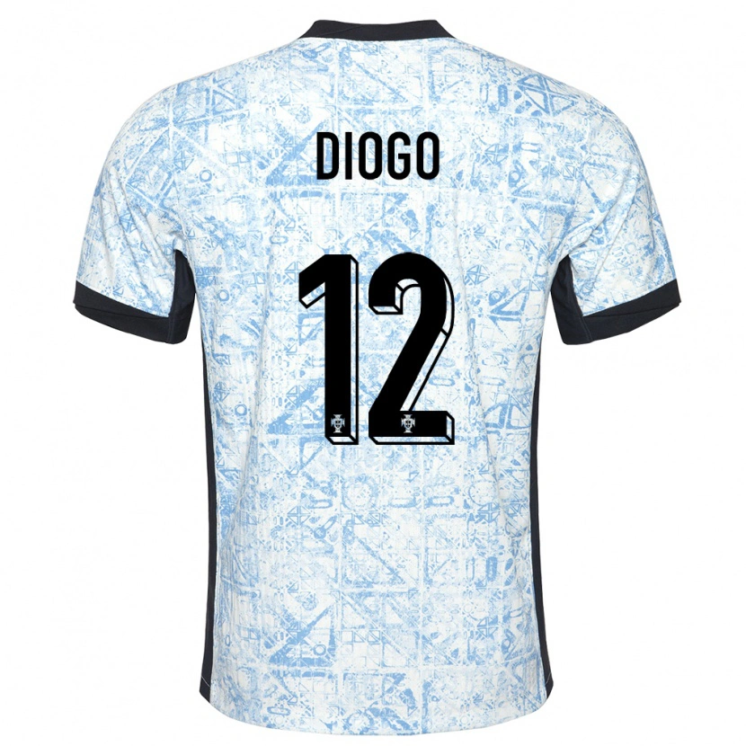 Danxen Dětské Portugalsko Diogo Ferreira #12 Krémově Modrá Daleko Hráčské Dresy 24-26 Dres