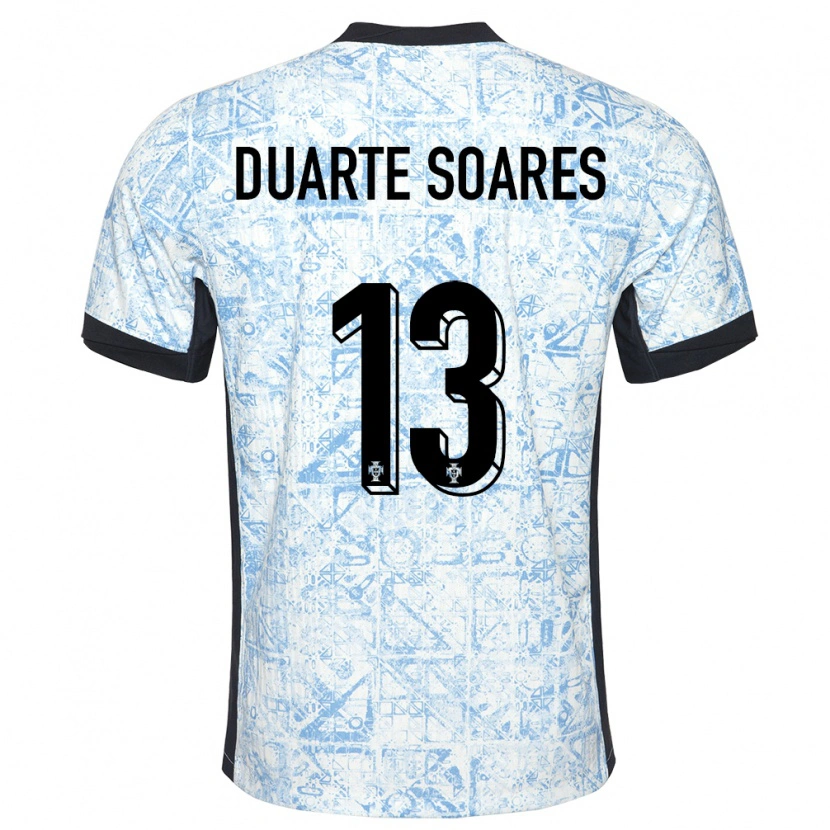 Danxen Dětské Portugalsko Duarte Soares #13 Krémově Modrá Daleko Hráčské Dresy 24-26 Dres