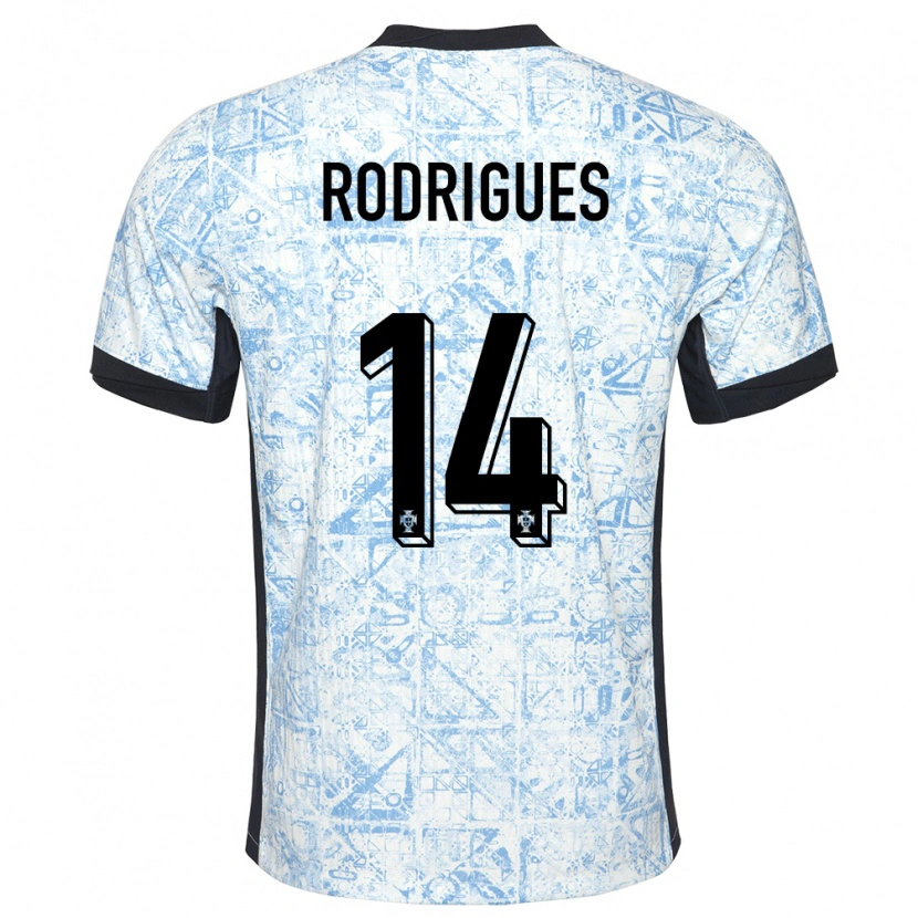 Danxen Dětské Portugalsko Diego Rodrigues #14 Krémově Modrá Daleko Hráčské Dresy 24-26 Dres