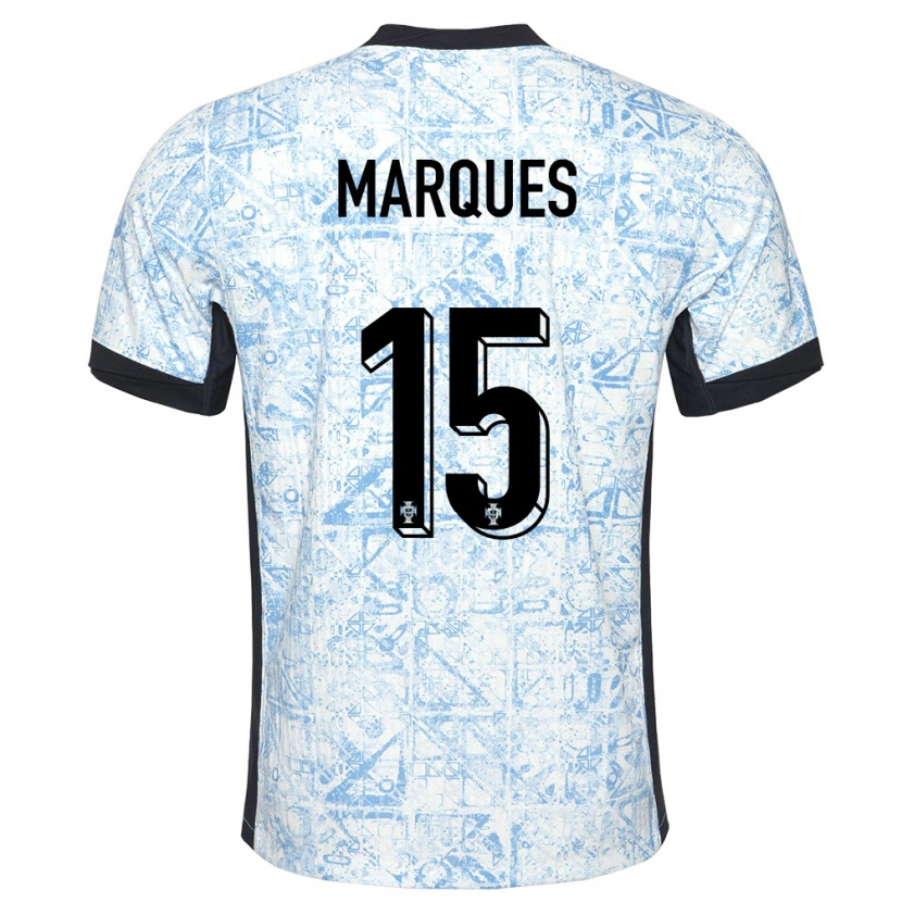Danxen Dětské Portugalsko Christian Marques #15 Krémově Modrá Daleko Hráčské Dresy 24-26 Dres