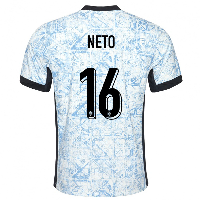 Danxen Dětské Portugalsko Martim Neto #16 Krémově Modrá Daleko Hráčské Dresy 24-26 Dres