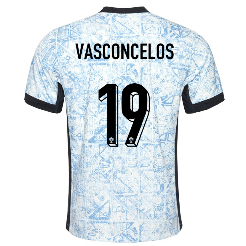 Danxen Dětské Portugalsko Vasconcelos #19 Krémově Modrá Daleko Hráčské Dresy 24-26 Dres