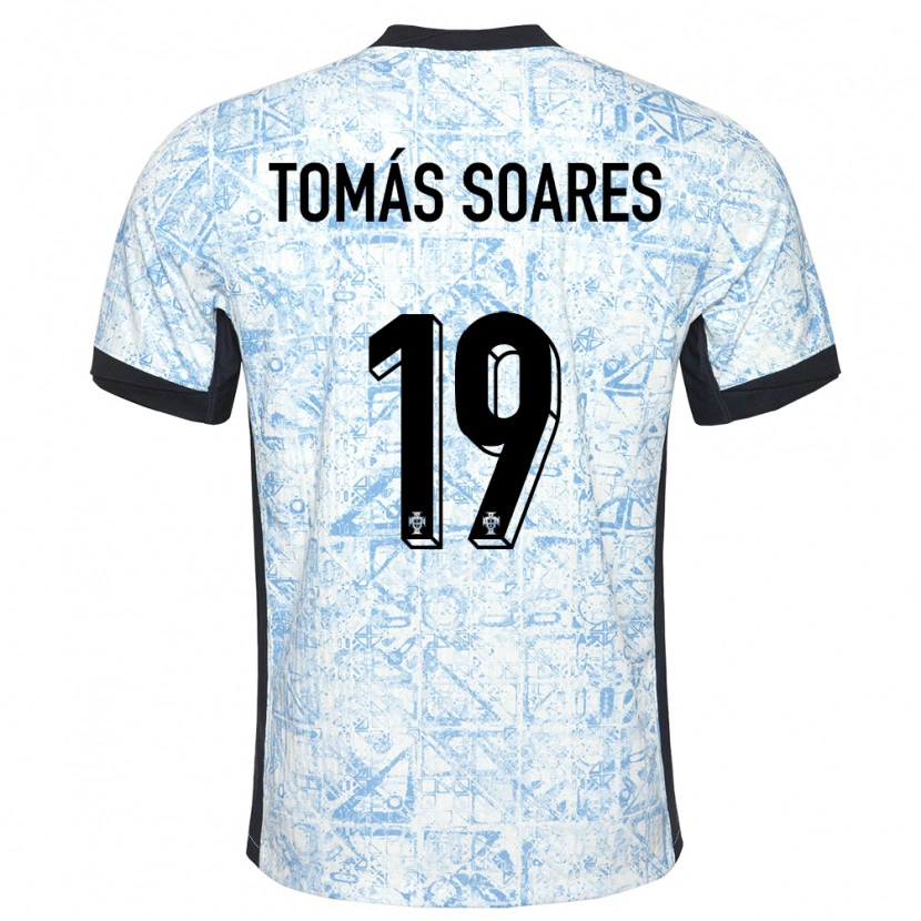 Danxen Dětské Portugalsko Tomás Soares #19 Krémově Modrá Daleko Hráčské Dresy 24-26 Dres