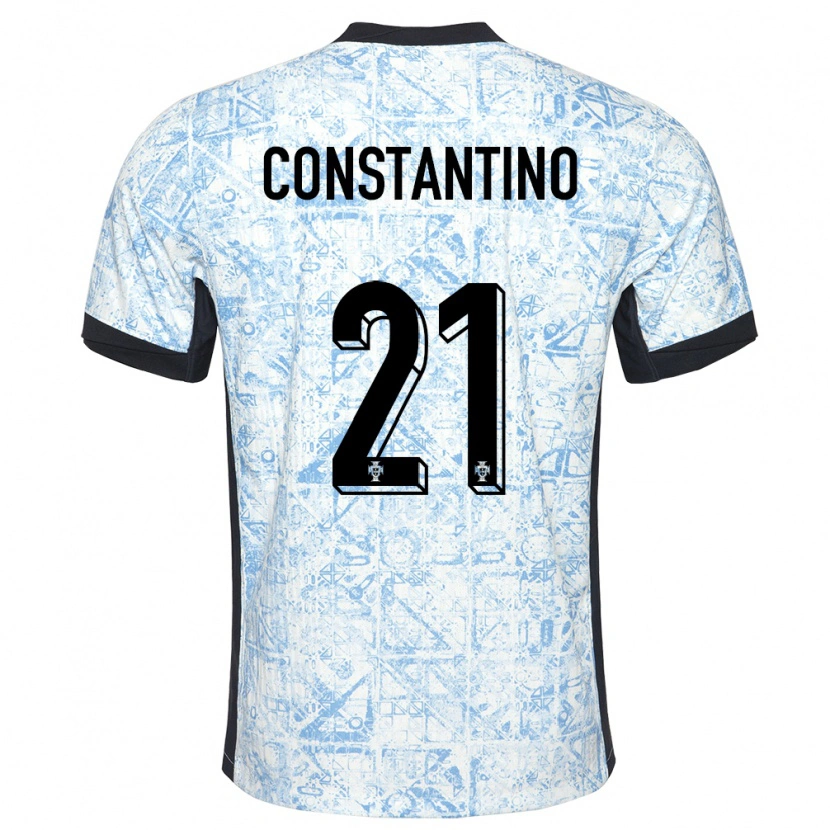 Danxen Dětské Portugalsko Simão Constantino #21 Krémově Modrá Daleko Hráčské Dresy 24-26 Dres