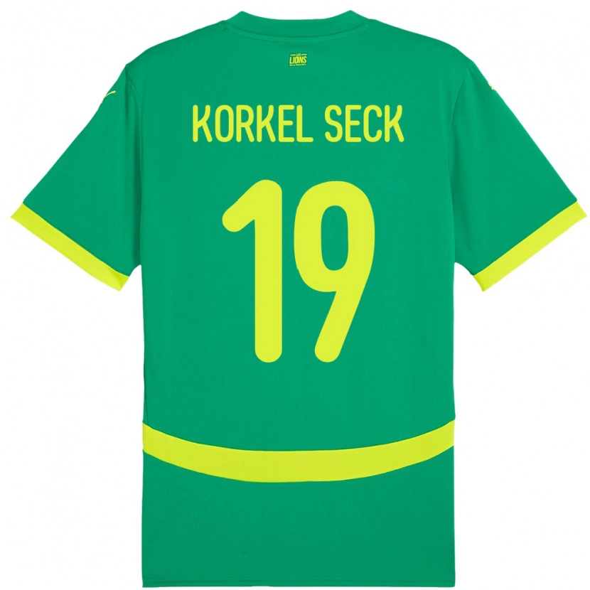 Danxen Dětské Senegal Bineta Korkel Seck #19 Zelený Daleko Hráčské Dresy 24-26 Dres