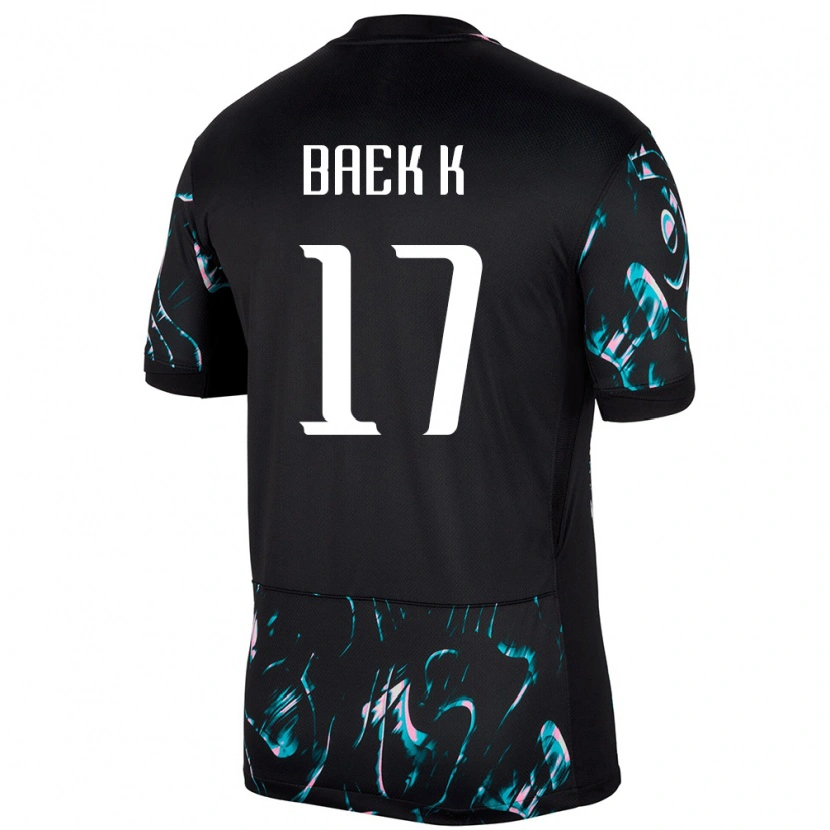 Danxen Dětské Jižní Korea Kyeong Baek #17 Černý Daleko Hráčské Dresy 24-26 Dres