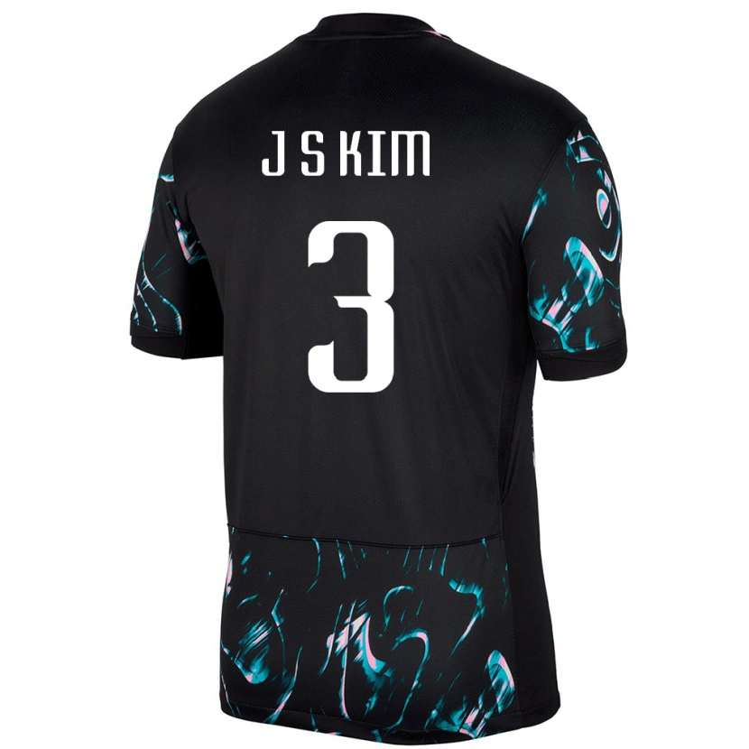 Danxen Dětské Jižní Korea Jin-Su Kim #3 Černý Daleko Hráčské Dresy 24-26 Dres