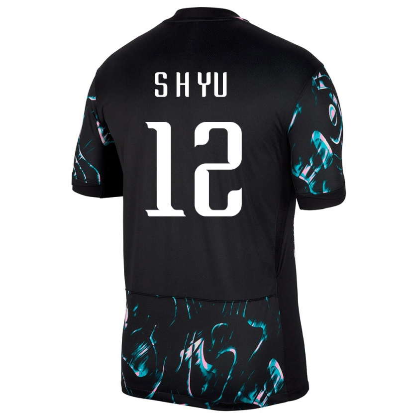 Danxen Dětské Jižní Korea Yu Seung Hyun #12 Černý Daleko Hráčské Dresy 24-26 Dres