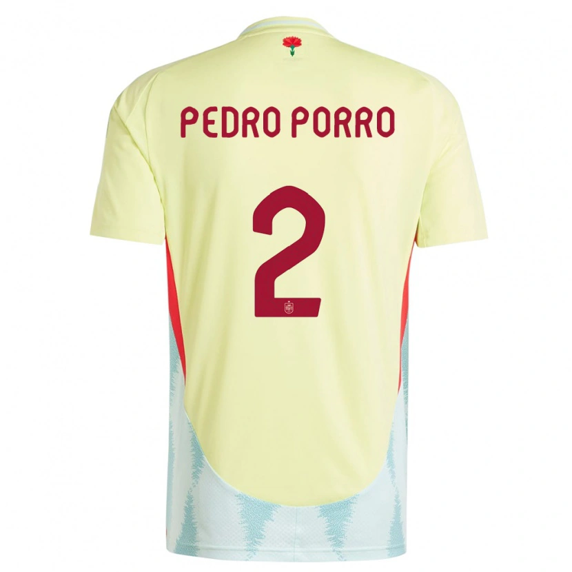 Danxen Dětské Španělsko Pedro Porro #2 Žlutá Daleko Hráčské Dresy 24-26 Dres