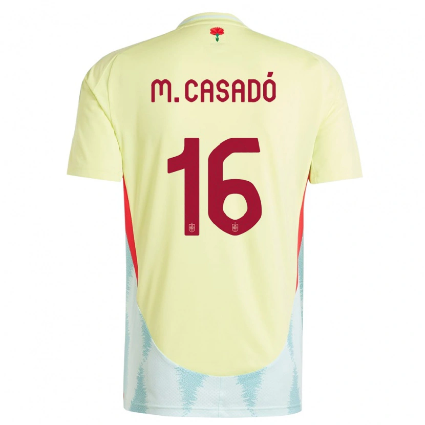 Danxen Dětské Španělsko Marc Casadó #16 Žlutá Daleko Hráčské Dresy 24-26 Dres