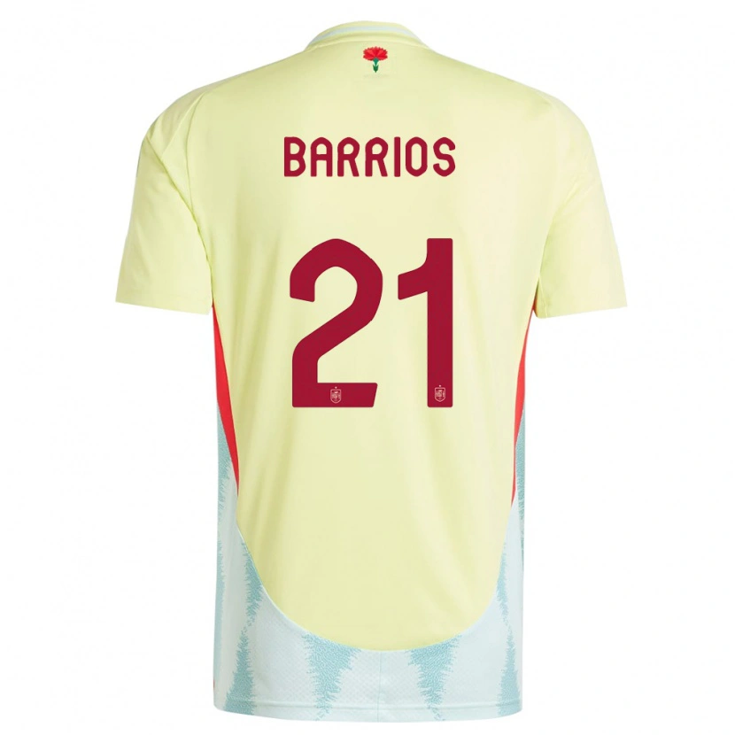 Danxen Dětské Španělsko Pablo Barrios #21 Žlutá Daleko Hráčské Dresy 24-26 Dres