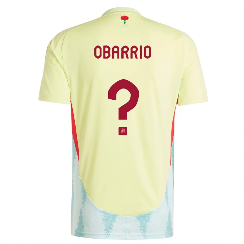 Danxen Dětské Španělsko Álvaro Obarrio #0 Žlutá Daleko Hráčské Dresy 24-26 Dres