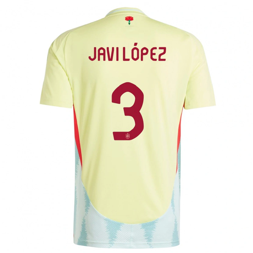 Danxen Dětské Španělsko Javi López #3 Žlutá Daleko Hráčské Dresy 24-26 Dres