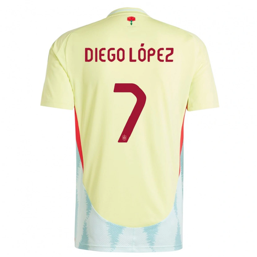 Danxen Dětské Španělsko Diego López #7 Žlutá Daleko Hráčské Dresy 24-26 Dres