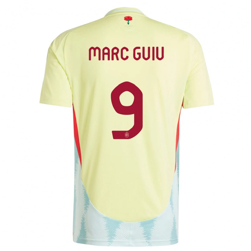 Danxen Dětské Španělsko Marc Guiu #9 Žlutá Daleko Hráčské Dresy 24-26 Dres