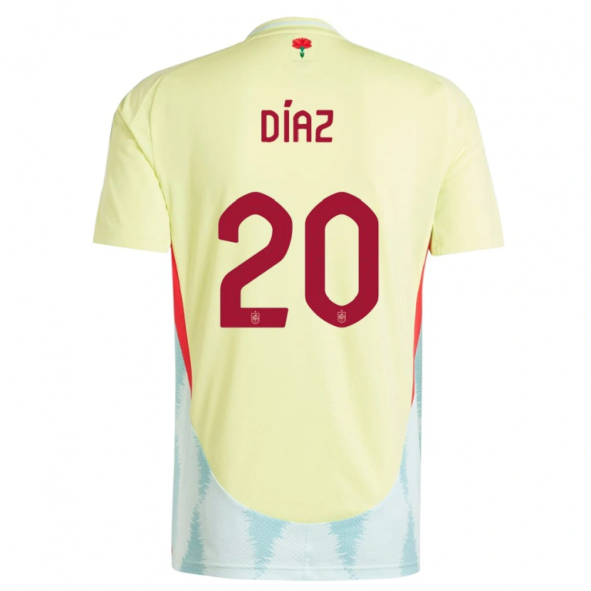 Danxen Dětské Španělsko Mario Díaz #20 Žlutá Daleko Hráčské Dresy 24-26 Dres