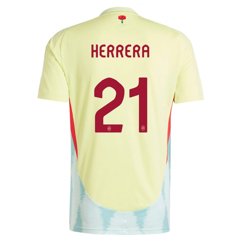 Danxen Dětské Španělsko Iker Herrera #21 Žlutá Daleko Hráčské Dresy 24-26 Dres