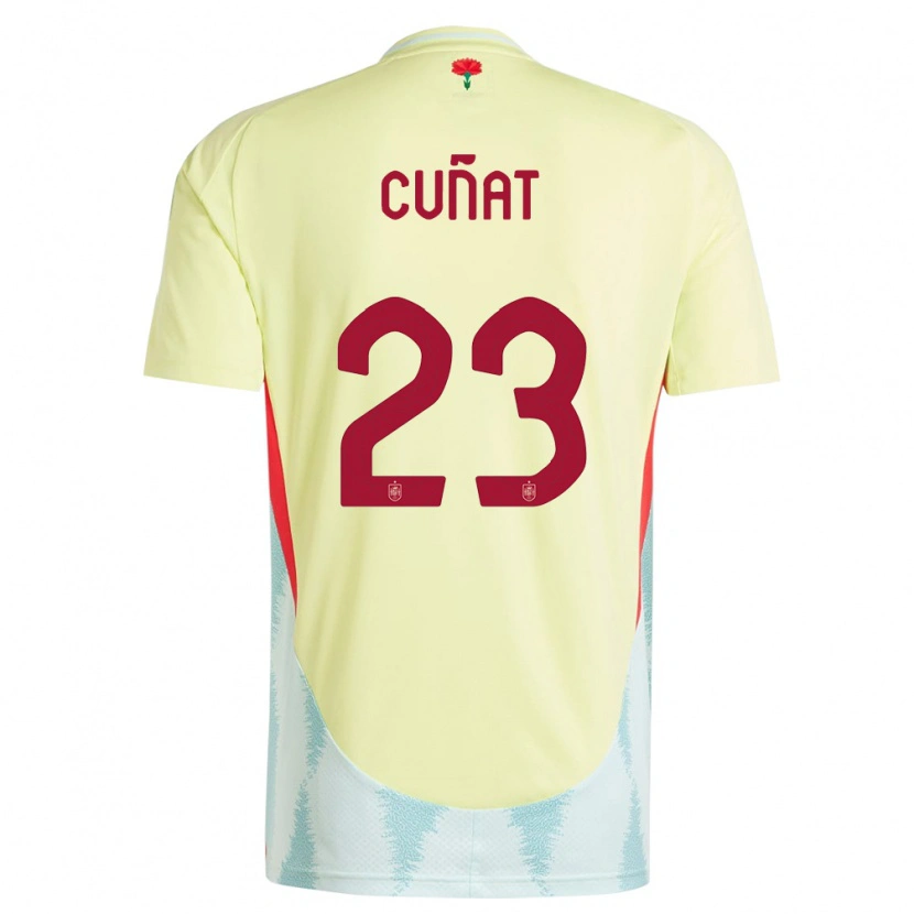 Danxen Dětské Španělsko Pablo Cuñat #23 Žlutá Daleko Hráčské Dresy 24-26 Dres