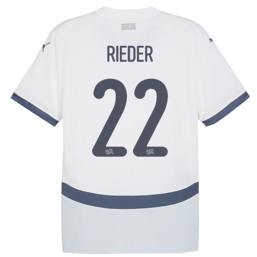 Danxen Dětské Švýcarsko Fabian Rieder #22 Bílý Daleko Hráčské Dresy 24-26 Dres