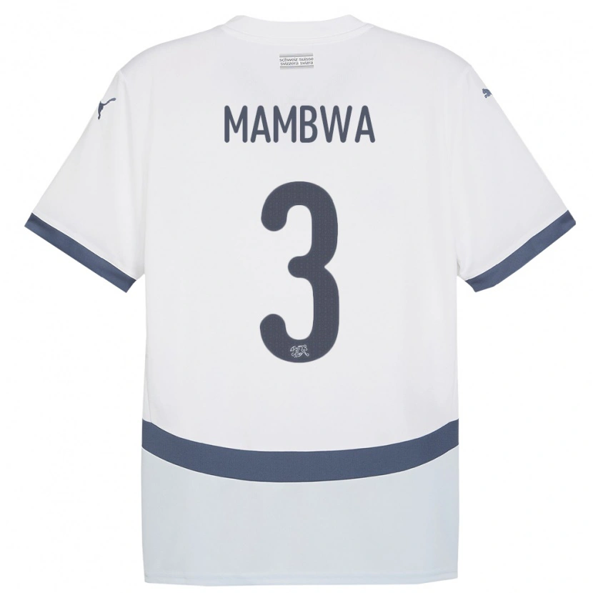 Danxen Dětské Švýcarsko Olivier Mambwa #3 Bílý Daleko Hráčské Dresy 24-26 Dres