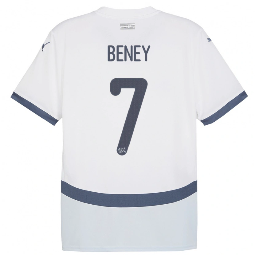 Danxen Dětské Švýcarsko Roméo Beney #7 Bílý Daleko Hráčské Dresy 24-26 Dres
