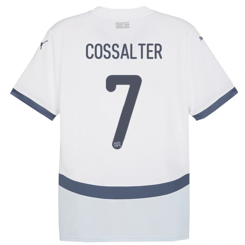 Danxen Dětské Švýcarsko Ivan Cossalter #7 Bílý Daleko Hráčské Dresy 24-26 Dres