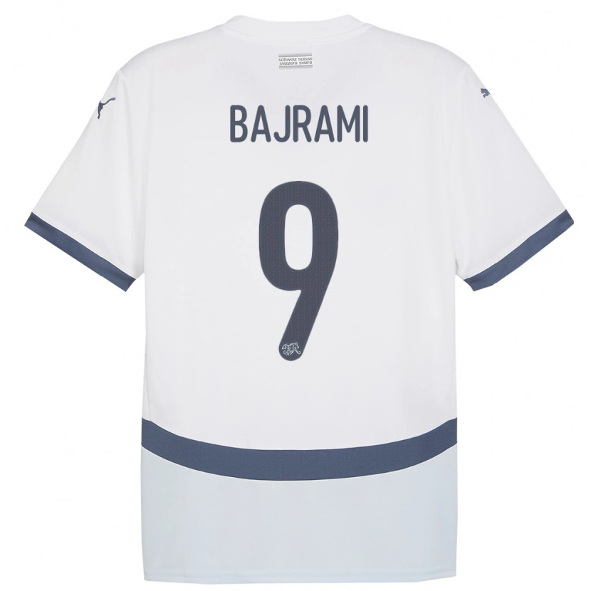 Danxen Dětské Švýcarsko Labinot Bajrami #9 Bílý Daleko Hráčské Dresy 24-26 Dres