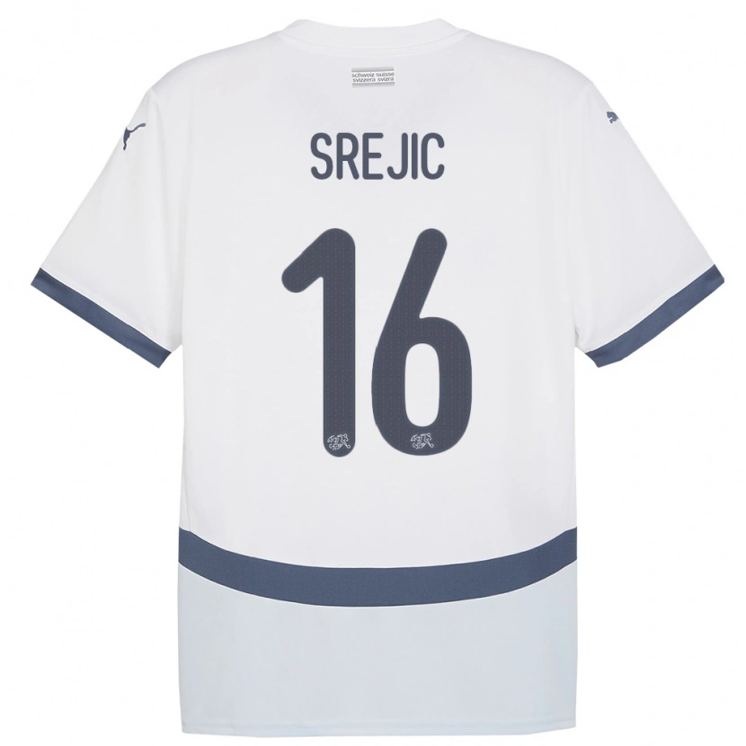 Danxen Dětské Švýcarsko Boris Srejic #16 Bílý Daleko Hráčské Dresy 24-26 Dres