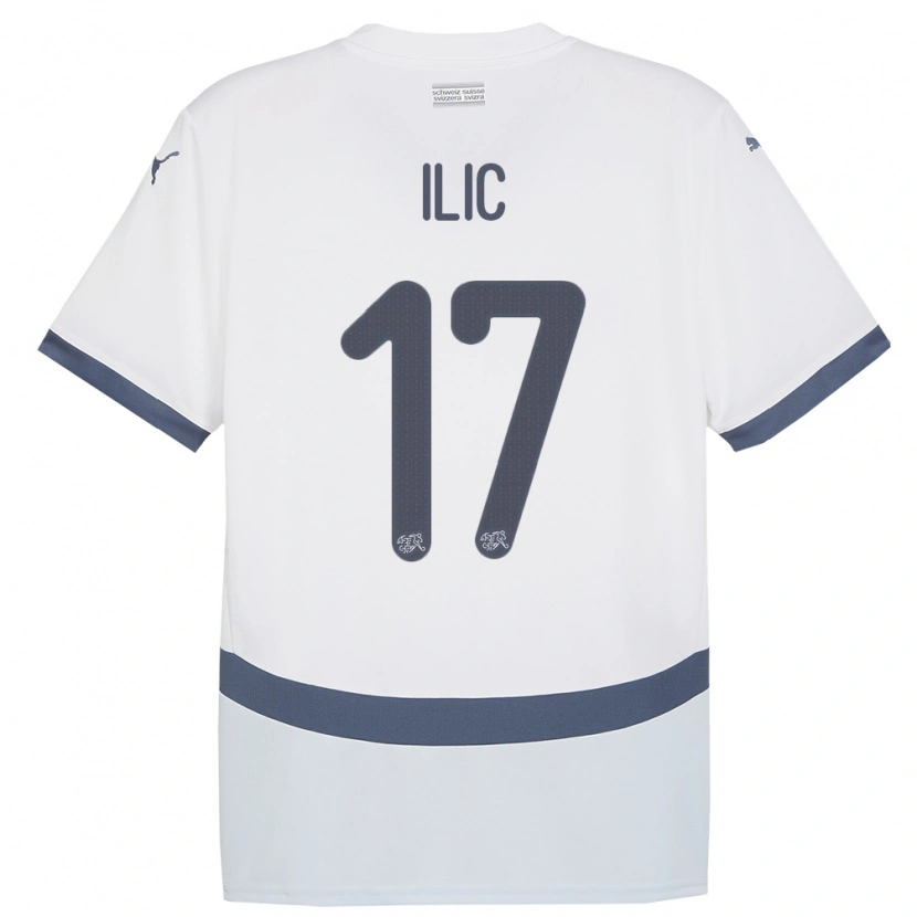 Danxen Dětské Švýcarsko Adam Ilic #17 Bílý Daleko Hráčské Dresy 24-26 Dres