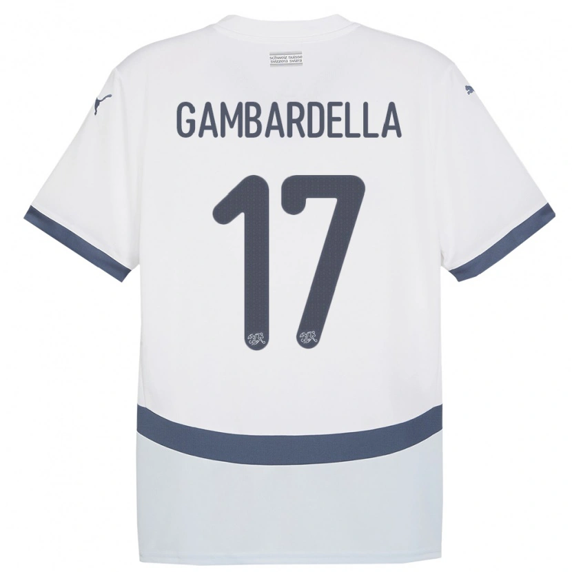 Danxen Dětské Švýcarsko Matteo Gambardella #17 Bílý Daleko Hráčské Dresy 24-26 Dres