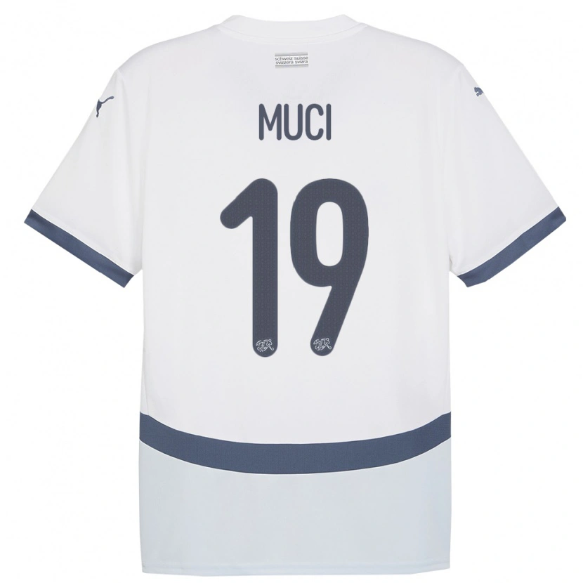 Danxen Dětské Švýcarsko Nikolas Muci #19 Bílý Daleko Hráčské Dresy 24-26 Dres