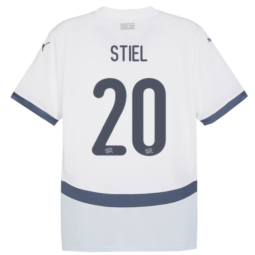 Danxen Dětské Švýcarsko Jill Stiel #20 Bílý Daleko Hráčské Dresy 24-26 Dres
