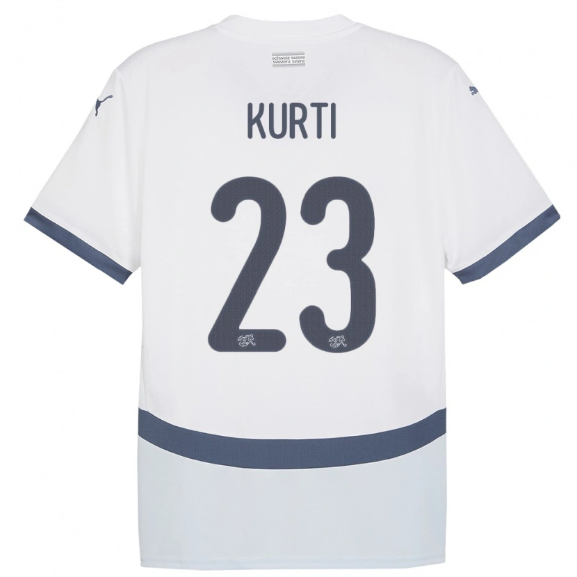 Danxen Dětské Švýcarsko Elias Kurti #23 Bílý Daleko Hráčské Dresy 24-26 Dres