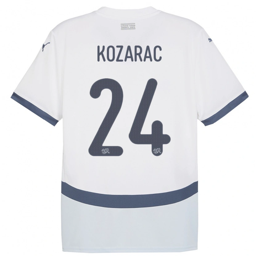 Danxen Dětské Švýcarsko Haris Kozarac #24 Bílý Daleko Hráčské Dresy 24-26 Dres