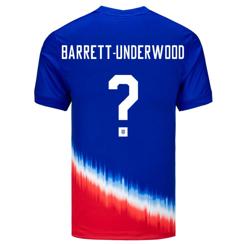Danxen Dětské Spojené Státy Americké Keehan Barret-Underwood #0 Modrý Daleko Hráčské Dresy 24-26 Dres