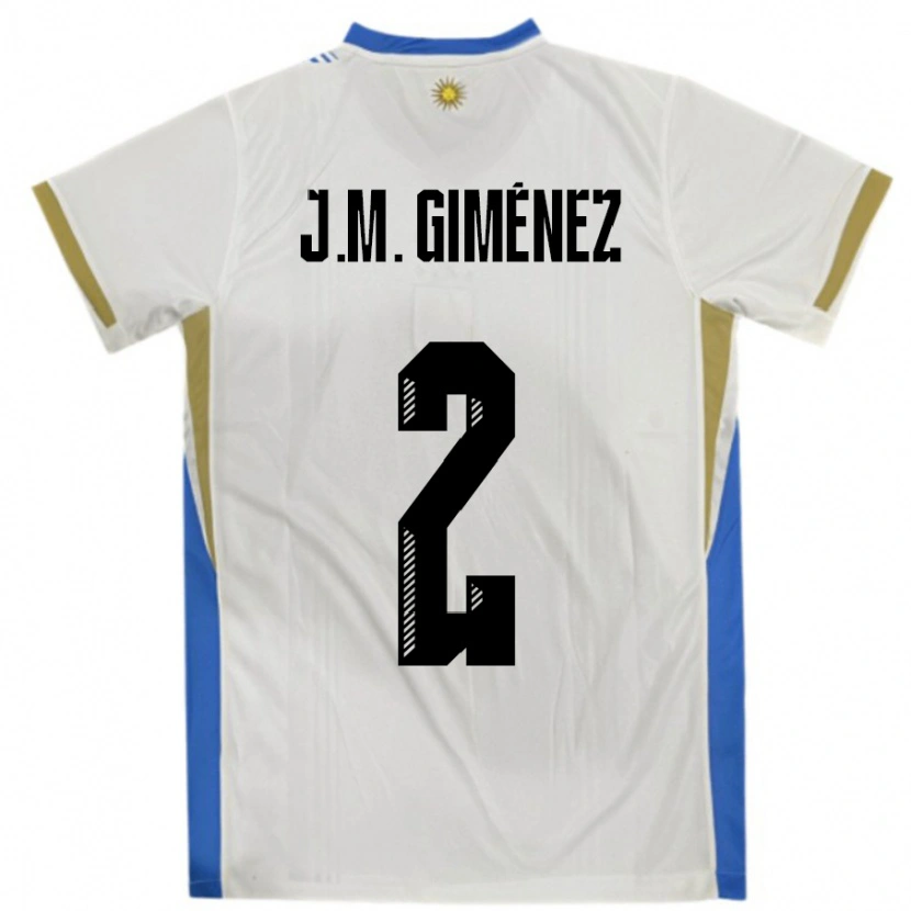 Danxen Dětské Uruguay José María Giménez #2 Bílá Modrá Daleko Hráčské Dresy 24-26 Dres