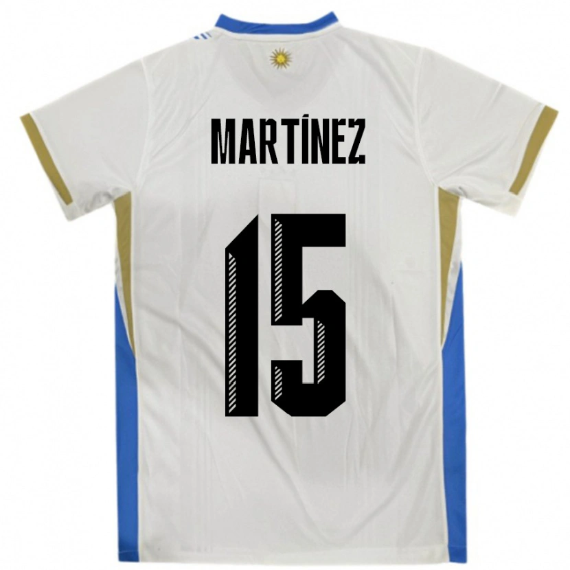 Danxen Dětské Uruguay Facundo Martínez #15 Bílá Modrá Daleko Hráčské Dresy 24-26 Dres