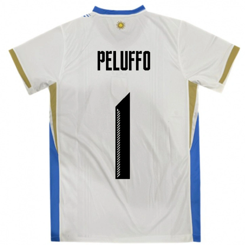 Danxen Dětské Uruguay Daniel Peluffo #1 Bílá Modrá Daleko Hráčské Dresy 24-26 Dres
