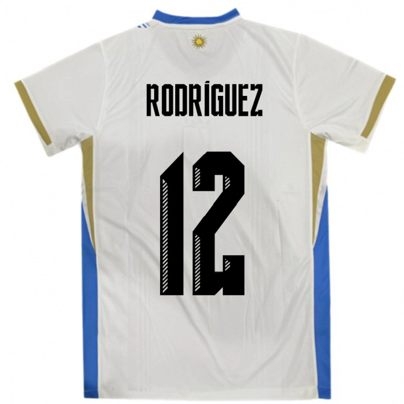 Danxen Dětské Uruguay Randall Rodriguez #12 Bílá Modrá Daleko Hráčské Dresy 24-26 Dres