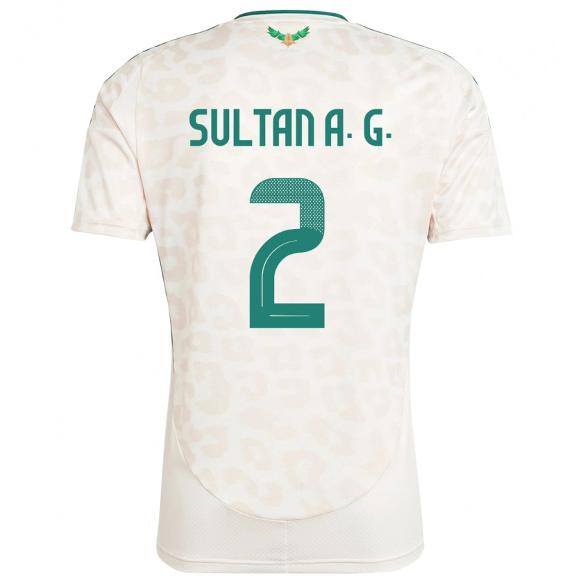 Danxen Dětské Saúdská Arábie Sultan Al-Ghannam #2 Bílý Daleko Hráčské Dresy 24-26 Dres