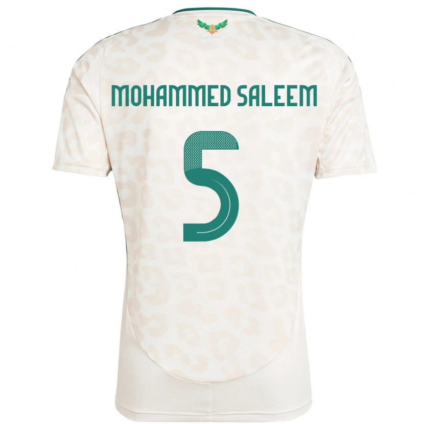 Danxen Dětské Saúdská Arábie Moayad Mohammed Saleem #5 Bílý Daleko Hráčské Dresy 24-26 Dres