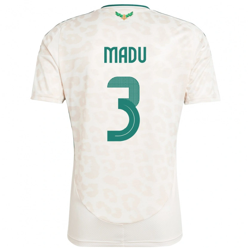 Danxen Dětské Saúdská Arábie Abdullah Madu #3 Bílý Daleko Hráčské Dresy 24-26 Dres