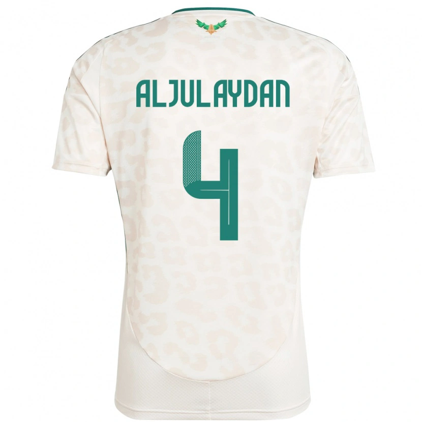 Danxen Dětské Saúdská Arábie Ahmed Aljulaydan #4 Bílý Daleko Hráčské Dresy 24-26 Dres