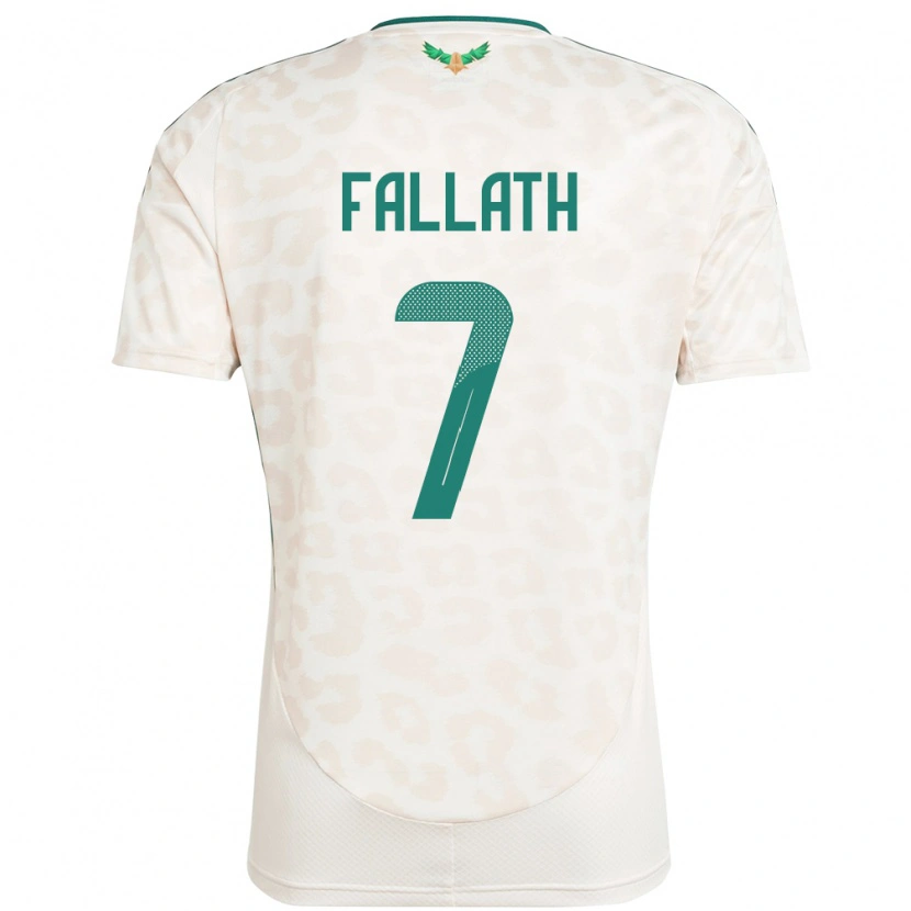 Danxen Dětské Saúdská Arábie Fahad Fallath #7 Bílý Daleko Hráčské Dresy 24-26 Dres