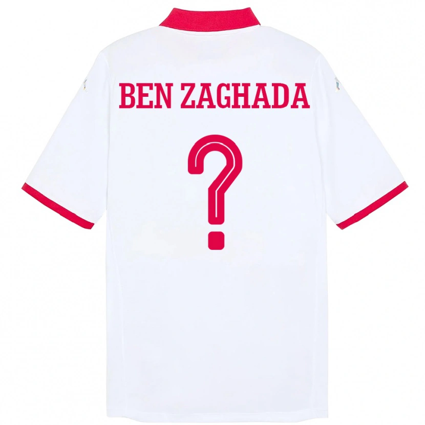 Danxen Dětské Tunisko Mohamed Amine Ben Zaghada #0 Bílý Daleko Hráčské Dresy 24-26 Dres