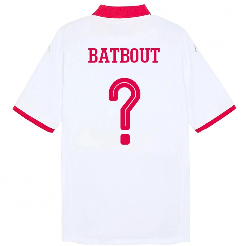 Danxen Dětské Tunisko Noussayr Batbout #0 Bílý Daleko Hráčské Dresy 24-26 Dres