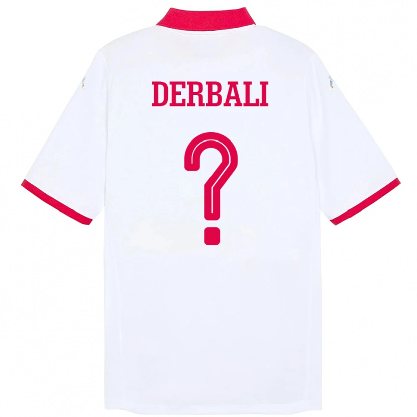 Danxen Dětské Tunisko Alaeddine Derbali #0 Bílý Daleko Hráčské Dresy 24-26 Dres
