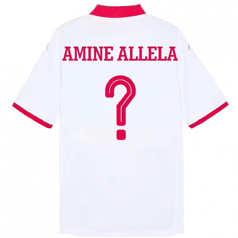 Danxen Dětské Tunisko Mohamed Amine Allela #0 Bílý Daleko Hráčské Dresy 24-26 Dres